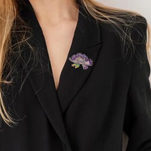 Image of Elegant Flower Brooch for Women - Vintage Floral Lapel Pin, Large Rose Brooch Pin for Dress, Wedding, Scarf, Hat - Stylish Fabric Flower Pin, Fashion Jewelry Gift for Mom, Wife, Bridesmaids