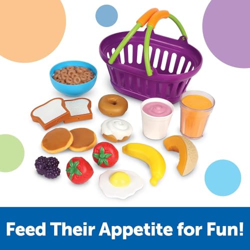 Learning Resources LER9730 New Sprouts Breakfast Foods Basket, Pretend Play, 16 Pieces, Ages 18 mos+ - Image 3