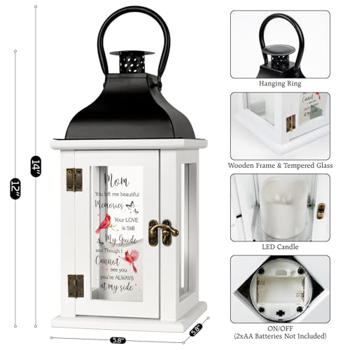 Memorial Lantern - Bereavement Sympathy Gifts for Loss of Loved One Memorial Gifts for Loss of Mother Remembrance Gifts Thoughtful Funeral Gifts for Loss of Mom with LED Candle and Remote - Image 5