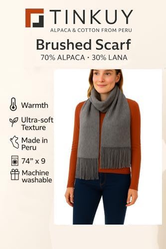 TINKUY PERU Alpaca Wool Blend Scarf – Handmade in Peru – Soft, Warm & Lightweight – Unisex Winter Shawl – Luxury Gift - Image 5