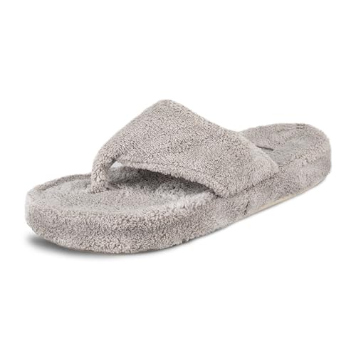 Acorn Women's Spa Thong Slippers with Cloud Contour Comfort - Arch Support and Plush Fluffy Terry...