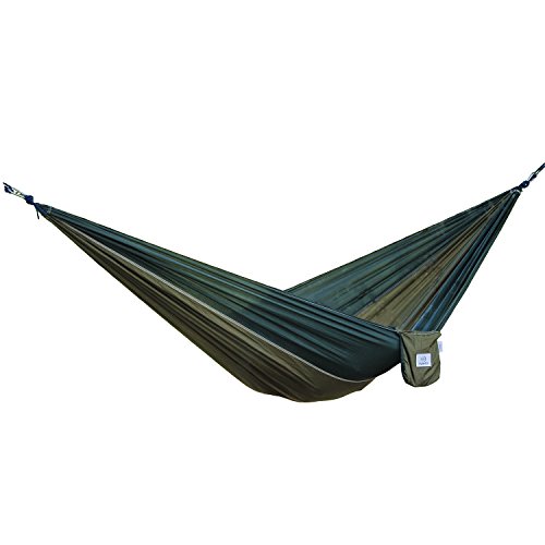 OuterEQ Portable Nylon Fabric Travel Camping Hammock Army/Olive