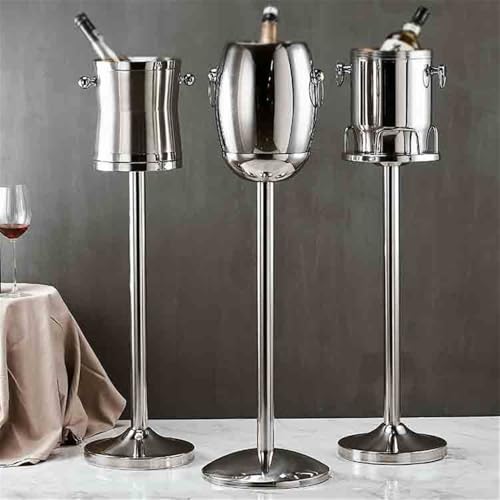 Cubiteras cubo de vino de acero inoxidable con soporte para hielo y champán 6