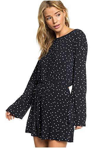 Roxy Women's Pretty Stardust Long Sleeve Romper, Snow White Little Thing, L #TOP1
