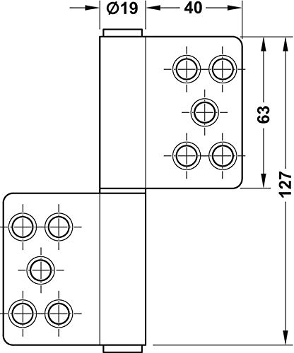 Gedotec Startec H2205 Door Hinge, Matt Brushed Stainless Steel, 2 pieces - Image 2