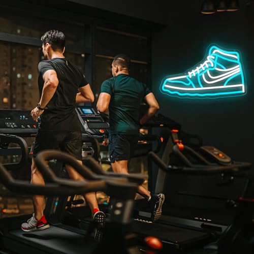 Image of Sneaker Neon Sign for Wall Decor Sneaker LED Light for Man Cave | Dimmable led light, sneaker shop decor, boys room wall art, sports gift for men teenage boys, size 16.5*10.4 in