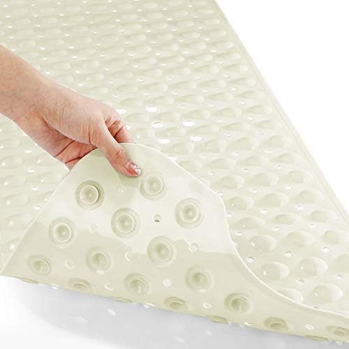 Yimobra Original Bath Tub Shower Mat Extra Long 100 x 40 cm, Non-Slip with Drain Holes, Suction Cups, Phthalate, BPA and Latex Free and Machine Washable, Bathroom Mats Black