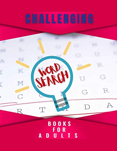 Challenging Word Search Books For Adults: Word Search Books For Adults Spiral Bound Large Print, Word Fill In Puzzles For Adults Games To Help With Dementia, Missing Vowels Word Search Puzzle Books