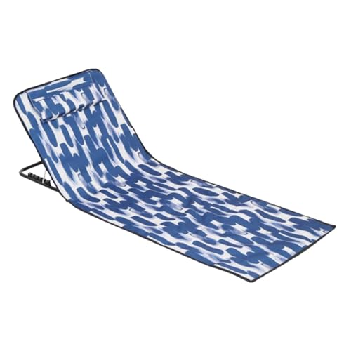 Tapete de playa con respaldo, tapete plegable portátil, con reposacabezas y respaldo, 160 x 52 x 38 cm, silla de playa portátil, para patio, camping, jardín, piscina, picnic, playa, mujeres, hombres y