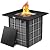 Werph 28 in Propane Fire Pit Table, ETL-Certified Fire Table with Lava Rocks for Patio Deck Garden Courtyard, 50,000 BTU Square Fire Pit Table with Lid, Black