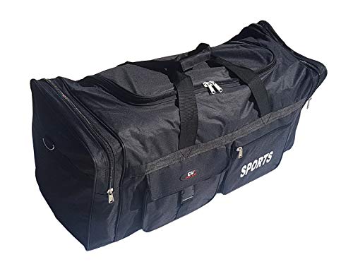 Sac extra large Sport XXL de 110 litres. Parfait pour stocker . Valise idéale pour le sport, la gym, le voyage, le camping, stockage. Matériaux très résistants, imperméables. Unisexe, noire.
