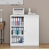 OSJ 【法人割引】スチール書庫 キャビネット 鍵付き オフィスキャビネット 幅90×奥行40×高さ106cm 引き戸タイプ スチールロッカー 更衣ロッカー 書類保管庫 オフィス/事務所/更衣室/学校/業務用 A4対応 収納 棚板可動