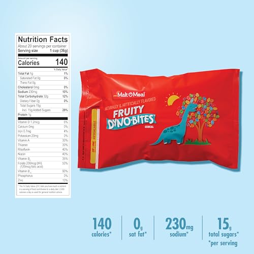 Malt-O-Meal Fruity Dyno Bites® Gluten Free Kids Breakfast Cereal, Family Size Bulk Bagged Cereal, 25 Ounce - 1 count