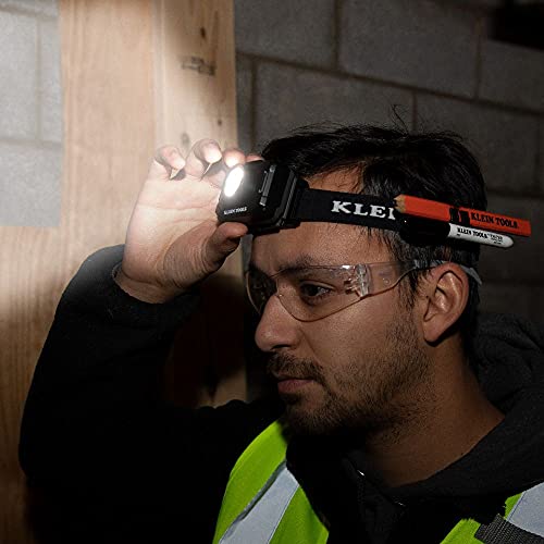 Klein Tools 56414 Rechargeable 2-Color Led Headlamp, Fabric Strap, Spotlight, Floodlight, Red Led, 800 Lumens, Usb Cable, Camping, Running #TOP4