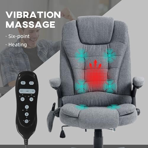 Homcom US921-171V84GY 6 Point Vibrating Massage Office Chair thumb #3