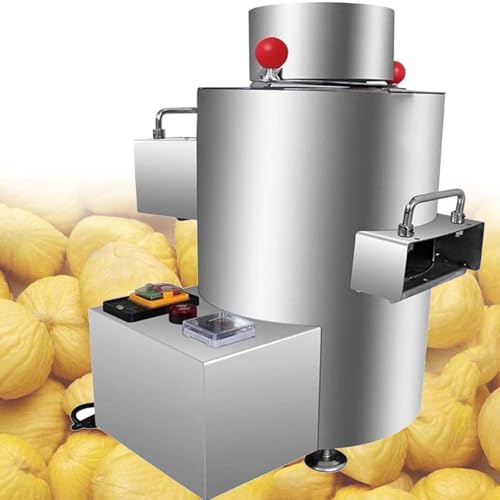 PixCy Máquina Peladora Castañas Crudas Varios Modelos 40 Kg/H Castañas Comerciales Descascaradora Eléctrica Piel Castañas,16 Cuchillas,Temporizador Y Timbre 12Vbatterytype
