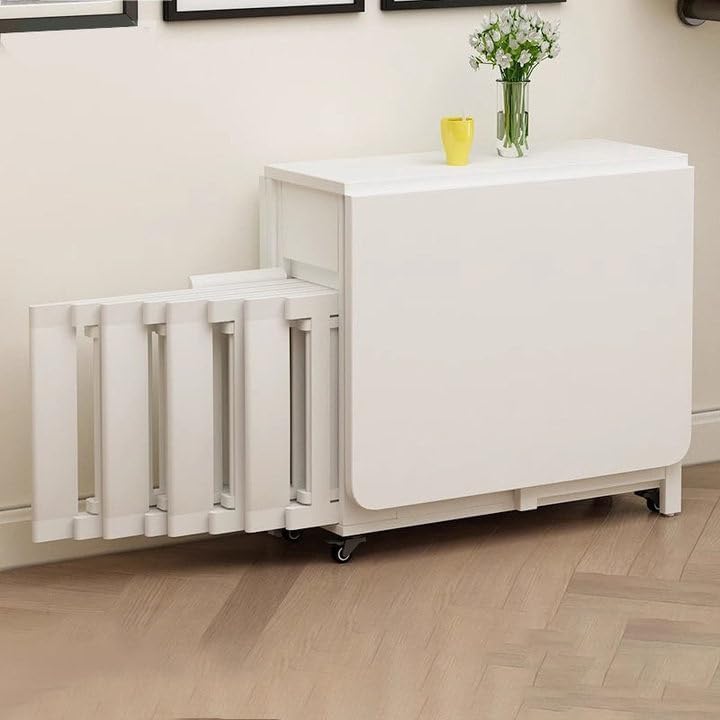 Juego de mesa de comedor plegable con 4 sillas y cajón de almacenamiento, diseño de hojas colgantes que ahorra espacio para zonas de estar compactas