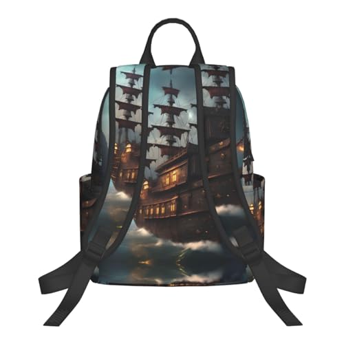 Fantasy Pirate Ship Printing Laptop Backpack Sports Backpack Travel Bag Casual Bag Work Daypack3