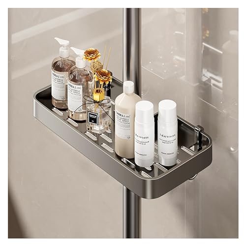 lesulety Duschablage Für Duschstange Duschablage Stange Ablage Dusche Regal Dusche Ohne Bohren Shower Shelf No Drill Shampoo Halterung FüR Dusche Ohne Bohren Grau A