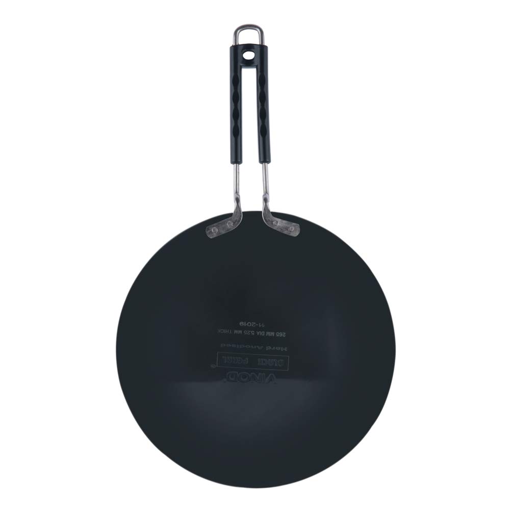 Vinod Black Pearl Hard Anodised Tawa, 26.5 cm, 5.25 mm Thick | Metal Spoon Friendly | Sturdy Riveted Handle | Even Heat Distribution | Perfect for Roti & Paratha, Toxin-Free | Durable 2-Year Warranty 4