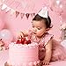 BARKBUDDIEE Bow 1st Birthday Hat - Adorable First Birthday Decorations for Girls, Perfect for Cake Smash Photo Props & Party Crown (Pink)