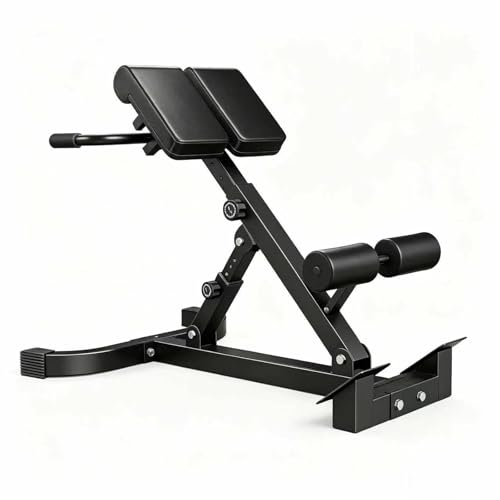 Heavy-Duty Hyperextension Bench (Roman Chair), 5-Level Adjustable Incline, 330 lb Capacity