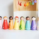 Gadpiparty 10 sztuk Diy Plain Blank Drewniane Peg, lalki dla panny młodej, figurki weselne, toppery