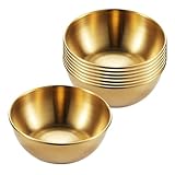Supvox Edelstahl Saucenschälchen 8 Stück Goldfarben Rund Portionsschälchen für Dips Gewürzgerichte und Beilagen Geeignet für Zuhause und Restaurant