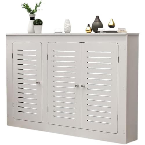 Cache-radiateur blanc avec porte armoire décorative de salon