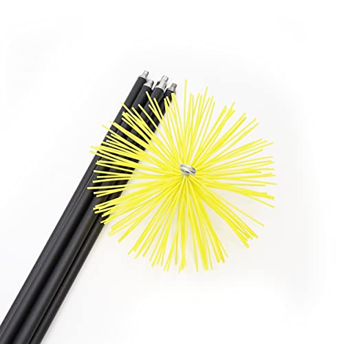 Store & Menuiserie 2.0 - Kit de ramonage conduits & tuyaux gainés 7 mètres - Hérisson synthétique Nylon flexible ø 250 mm - 5 cannes de 1.4m - Nettoyage cheminées, poêles, chaudières et canalisations