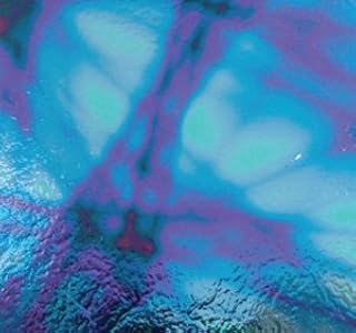 4 inch X 4 inch Dichroic Red/Silver Blue Pixie Stix On Thin Black Glass - 96 Coe