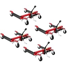 Car Wheel Dolly Jack Set, 6000LBS Capacity Wheel Dolly with Hydraulic Tire Jack & Twin Rollers, Heavy Duty Rollers with Foot Pedal for Tire Auto Repair Moving - Set of 4