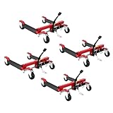Car Wheel Dolly Jack Set, 6000LBS Capacity Wheel Dolly with Hydraulic Tire Jack & Twin Rollers, Heavy Duty Rollers with Foot Pedal for Tire Auto Repair Moving - Set of 4
