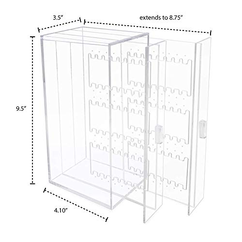 Isaac Jacobs 2 Drawer Acrylic Earring Holder, Jewelry Organizer Case (Holds up to 48 Pairs) by Isaac Jacobs - Image 4