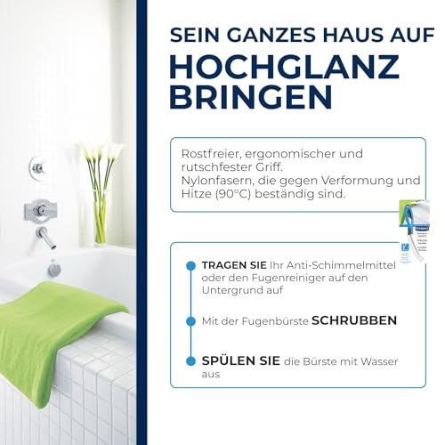 STARWAX Fugenbürste - Ideal zum Putzen von Fliesenfugen, Winkeln und Ecken Dank des schmalen Kopfes - Ergonomischer Griff - Anti-Rost