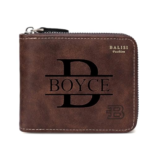 Imagen de Cartera de cuero personalizada para hombre con nombre y inicial