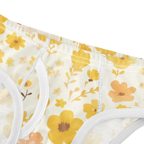 KLL Flower Pink Yellow Boys Toddler Cotton Boxer Briefs Breathable Undies4