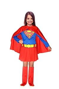 Ciao- Supergirl Costume Disguise Fancy Dress Girl Official DC Comics (Size 5-7 Years)
