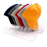 lojesselo Soporte para gorras de béisbol, organizador de gorras con almohadilla antideslizante, sin instalación, estantes acrílicos para sombreros que ahorran espacio, soporte para sombreros de