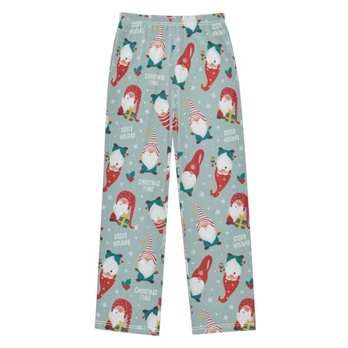 Enjoy Holiday Gnome Boys Long Pants Soft Trousers Elastic Waist Kids Lounge Bottoms with Pockets S-XL