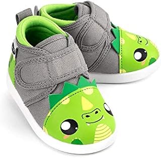 ikiki Dragon Squeaky Shoes for Toddlers w/Adjustable Squeaker, Green Girl or Boy Shoes