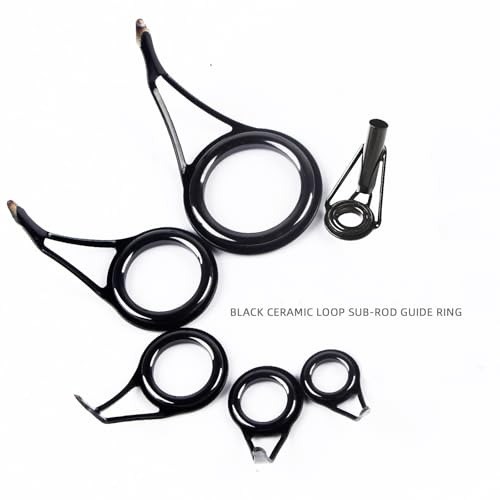 Kit 35 piezas anillas para caña de pesca con acero carbono miniatura 5