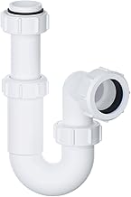 PlumbEZ Adjustable Swivel P Trap with Anti-Slip Ring, Telescopic Sink Trap, 32mm (1.1/4") Multi-fit Sink Waste Kit, BS EN2574-1 Compliant Waste Pipe U Bend