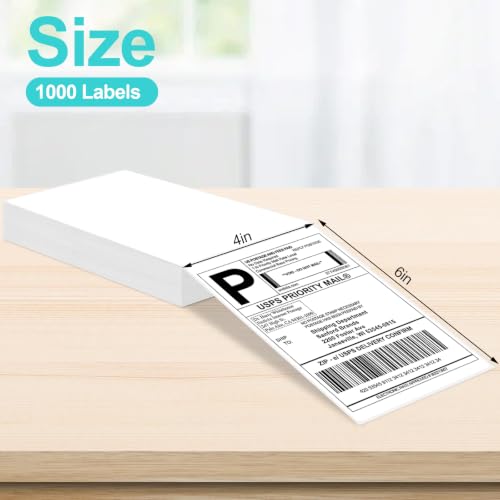 Image of Joyberg 4x6 Thermal Labels 1000 PCS, Shipping Labels, Strong Adhesive Thermal Label, White Printer Paper /Label
