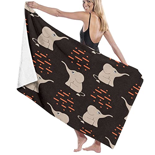 Grande serviette de bain douce motif éléphant, drap de plage de qualité hôtel - 2
