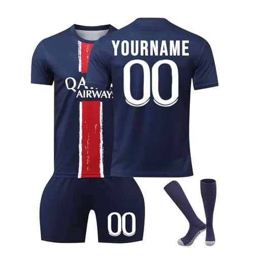 Générique Maillot de Foot Personnalisé Enfant et Adultes avec Nom Numéro de L'équipe 2024/2025, Ensemble Garçon Homme Vêtements de Football Tee Shirt Short avec Chaussette Cadeau Personnalisé