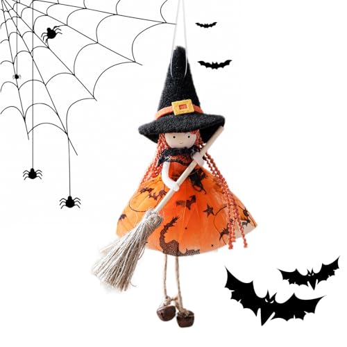 Genérico Muñeco Bruja Cocina Hecho A Mano - Adorno Colgante de Muñeca de Bruja | Figura Coleccionable de Decoración Colgante Escalofriante para Interior Exterior Jardín Pared Ventana Hogar