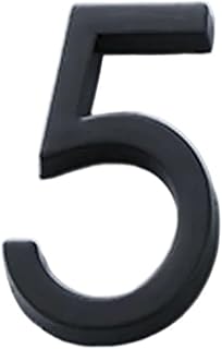 1 Stück 6 Cm Außenhausnummer 3D-Schilder Selbstklebendes Türschild Alphabet Home Outdoor Briefkastennummern(5-Black)
