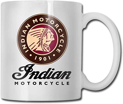 DHArt Ceramic Coffee Mugs Indian Motor-cycle Logo Novelty Gift Funny Tea Cup 11OZ Cover