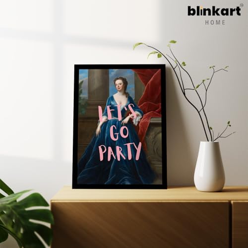 Image of BLINKART Framed Photo - Lets Go Party | Altered Art Theme | Motivational & Inspirational Wall Art Poster for Home, Bedroom, Living Room, Office, Hotel & Gifting - 12x8 Inch